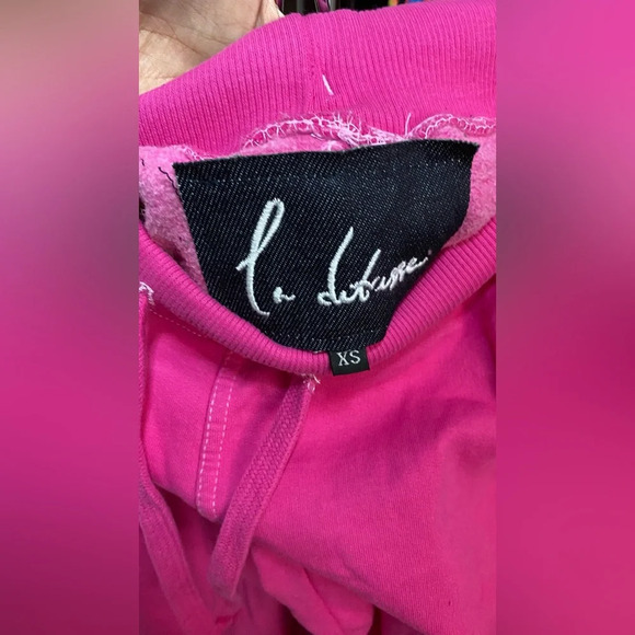 NWT La Detresse Revolve Pink Cookies Panic Pink Sweatpants Extra Small XS - Picture 8 of 8